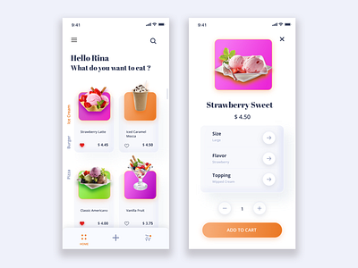 Ice Cream Shop App android app creative design creative app design design inspiration icecream icecream app icecream app ios app design mobile app ui ui app uidesign ux web webdesign