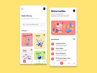 e-Learning App clean design inspiration illustration minimal mobile app page ui ui app ux webdesign