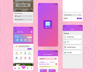 Digicash e-Wallet App app ewallet illustration uidesign uiux uxdesign webdesign