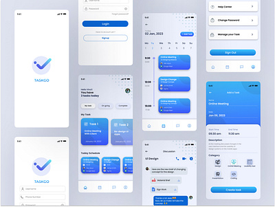 TaskGo To-do List & Task management app app design appdesigner css design inspiration html inteface mobile app product designer userexperiencedesign webdevelopment