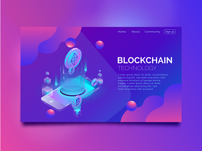 Blockchain landing page Ui Design