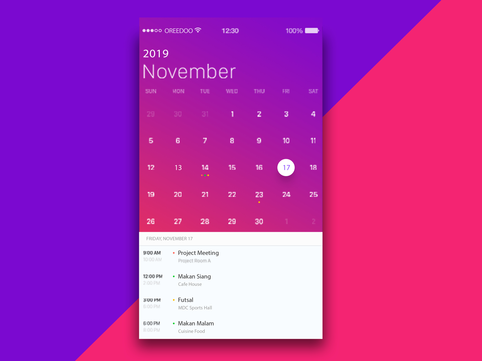 Calendar App Ui Design by Chris Runtuwene on Dribbble