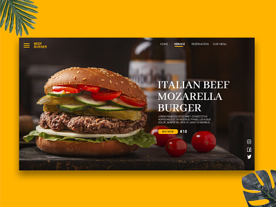 Minimalist Burger Landing Page app creative design creative app design design inspiration ui ui app uidesign ux web webdesign