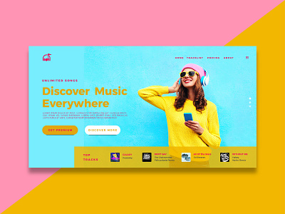 Music Landing Page app creative design creative app design design inspiration ui ui app uidesign ux web webdesign