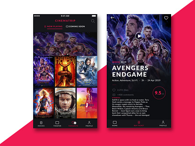 Movie Ticket Interface app creative design creative app design design inspiration ui ui app uidesign ux web webdesign