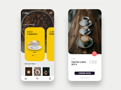 Minimalist Coffee Shop Ui Design app branding creative design creative app design design inspiration illustration ui ui app uidesign ux web webdesign