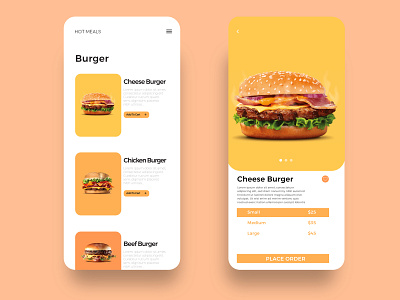 Minimalist burger menu & order page