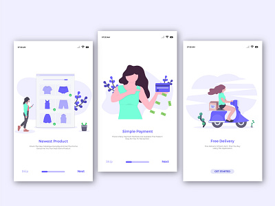 Flat Illustration Welcome Page Mobile App