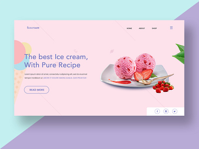 Ice Cream Landing Page app branding creative design creative app design inspiration food healthyfood ui ui app uidesign ux web webdesign