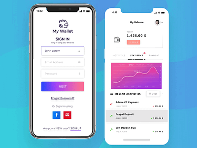 My Wallet App app creative design creative app design design inspiration designinpiration ios app ios app design mobile design mobile ui mobileapp ui ui app ui design uidesign uiinspiration ux web webdesign