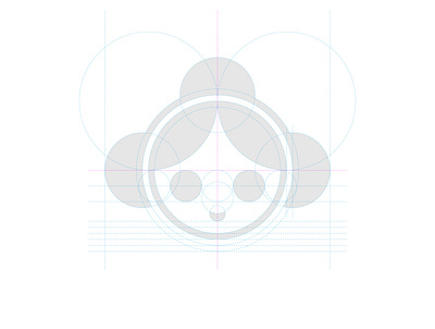 Girl with Headphones / Gridding design geometic gridding icon identity logo logotype mark symbol vector