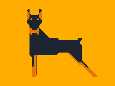 Doberman. Dogeometry series. design illustration vector