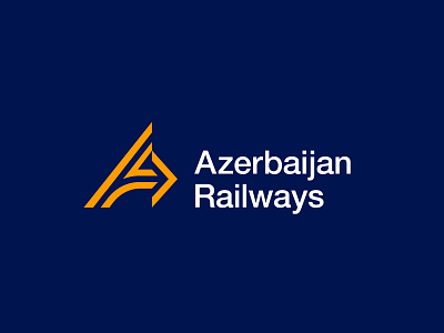 Azerbaijan Railways branding design flat geometic icon identity logo logotype mark symbol vector