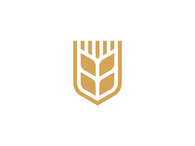 Wheat+Shield branding design geometic logo mark symbol vector