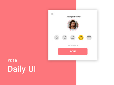 Pop-Up / Overlay app application dailyui design drive driver illustration ios minimal pink popup rate taxi uber ui ux ux ui