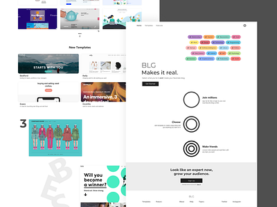 BLG . Blog site blog blogging colorful grey minimal ui uiux ux