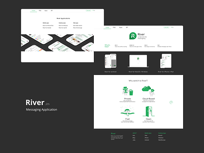 River Messenger application design illustration ios messenger ui user experience design user interface design ux web app website