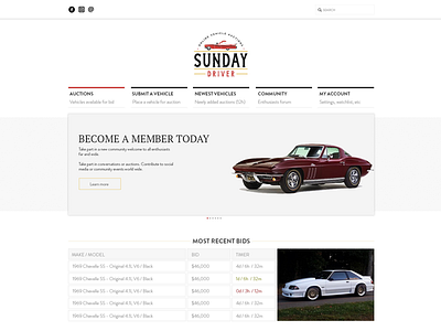 Sunday Driver Auctions - Branding and Web Design