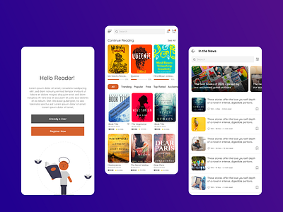 Book World App ui design ux visual design