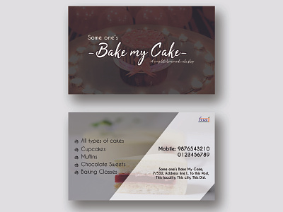 Baker's Visiting card background business card design graphics design illustration ui visiting card