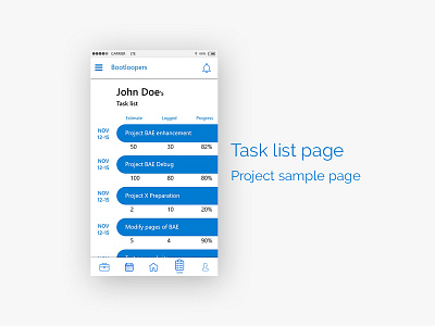 Task list concept page android