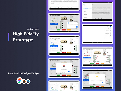 Virtual Lab Wiring Tablet App branding e learning education figma laboratory minimal mobile app design prototype tablet ui ux virtual