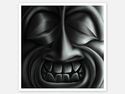 Digital Inktober #Spirit art black and white character concept digital drawing face ghost grey head illustration laughing mask painting sketch smiling spirit spooky teeth