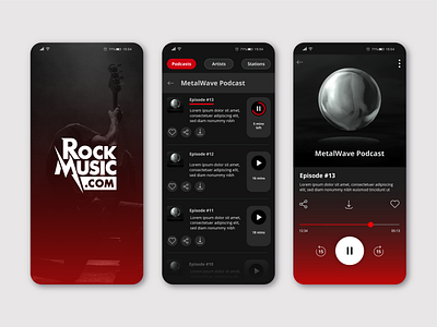 RockMusic.com Mobile UI