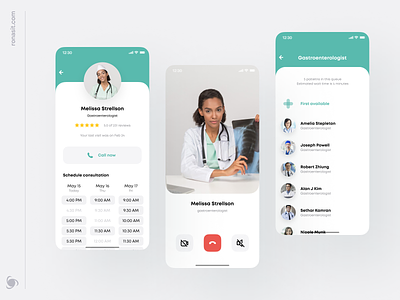 Remote Healthcare App Design call consultation design healthcare healthy mobile mobile ui mvp online patient physiotherapy product provider react native schedule support ux video