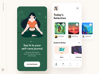 Self-Care Mobile App doctor health healthcare help medicine meditation mental health mobile mvp onboarding patient physiotherapy provider ronasit selection startup therapy ui ux