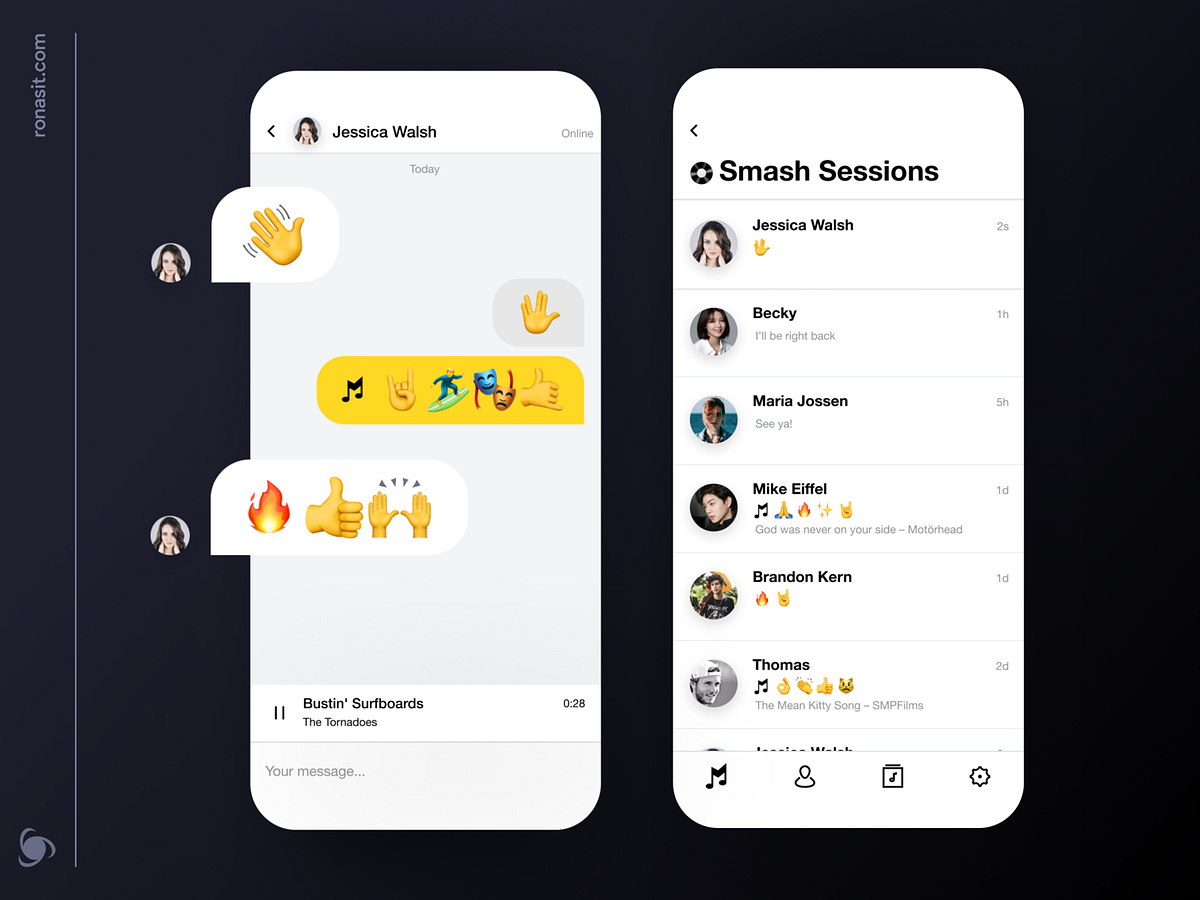 Music Messenger App Design Concept by Dmitry Lauretsky for Ronas IT ...