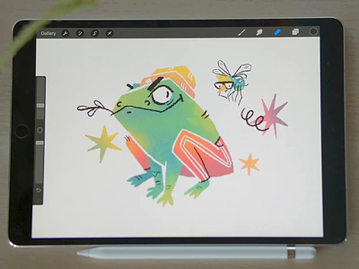 Frog Illustration Video Process animation art daily ui drawing frog illustration ipadpro pencil process procreate realtime ronas it video
