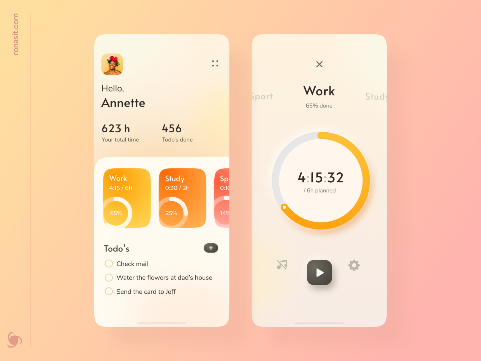 Activity Tracker Mobile App by Dmitry Lauretsky for Ronas IT | UI/UX ...