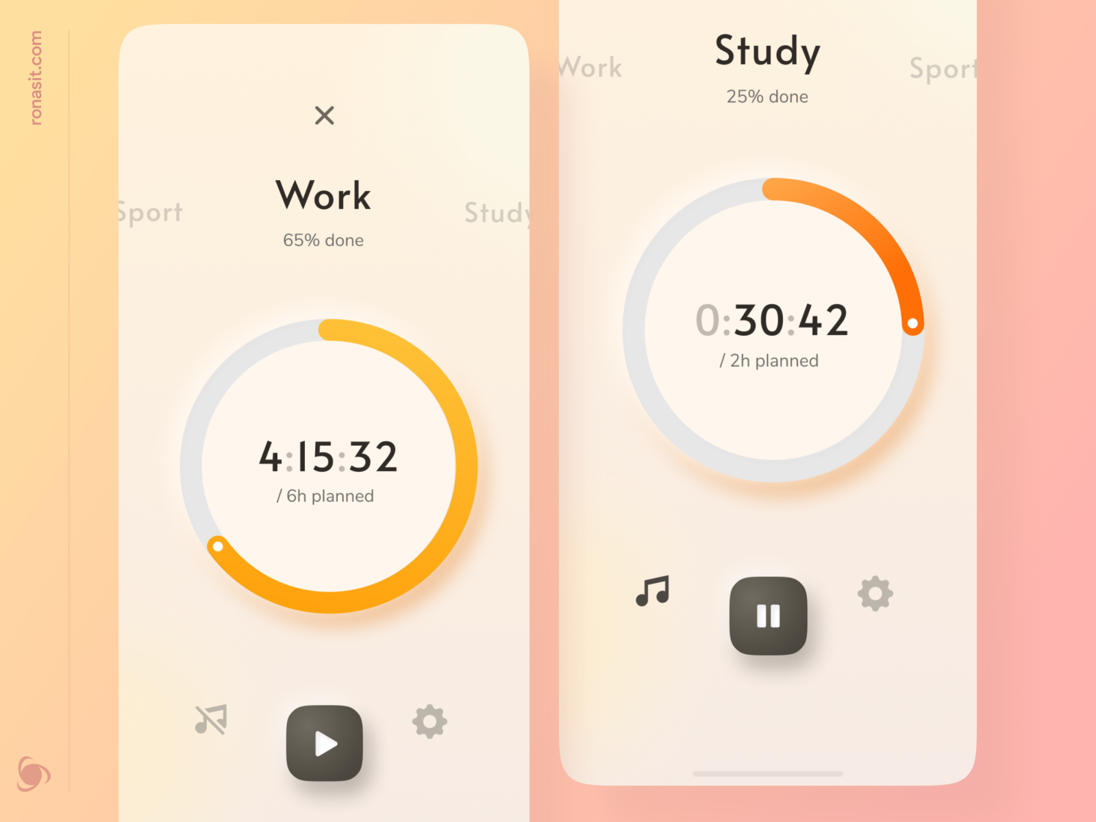 Activity Tracker Mobile App by Dmitry Lauretsky for Ronas IT | UI/UX ...