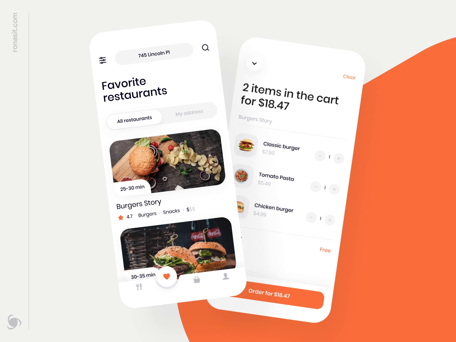 Food Delivery App - Tab Bar Animation by Dmitry Lauretsky for Ronas IT ...