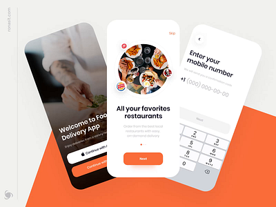 Food Delivery App - Onboarding Animation animation app app design food food and drink food app food delivery food delivery app food delivery application food delivery service mobile mobile app mobile ui mvp onboarding onboarding screen onboarding ui ronas it ui ux