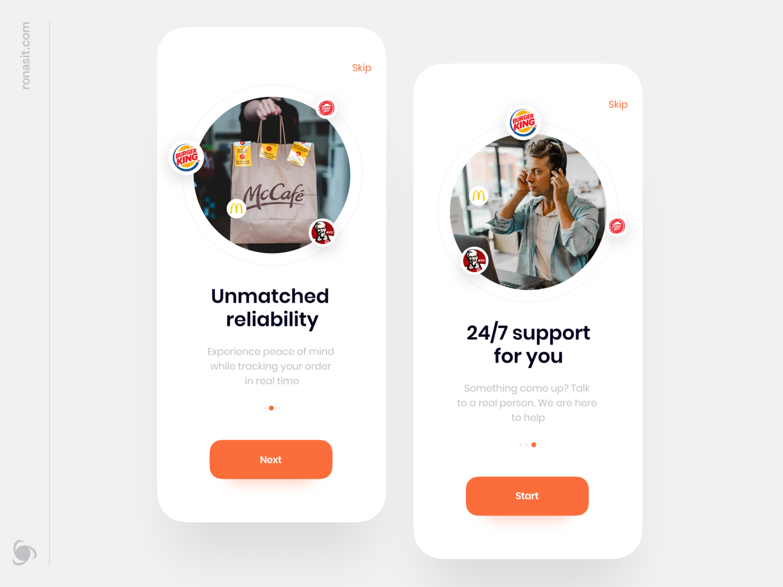 Food Delivery App - Onboarding Animation by Dmitry Lauretsky for Ronas ...