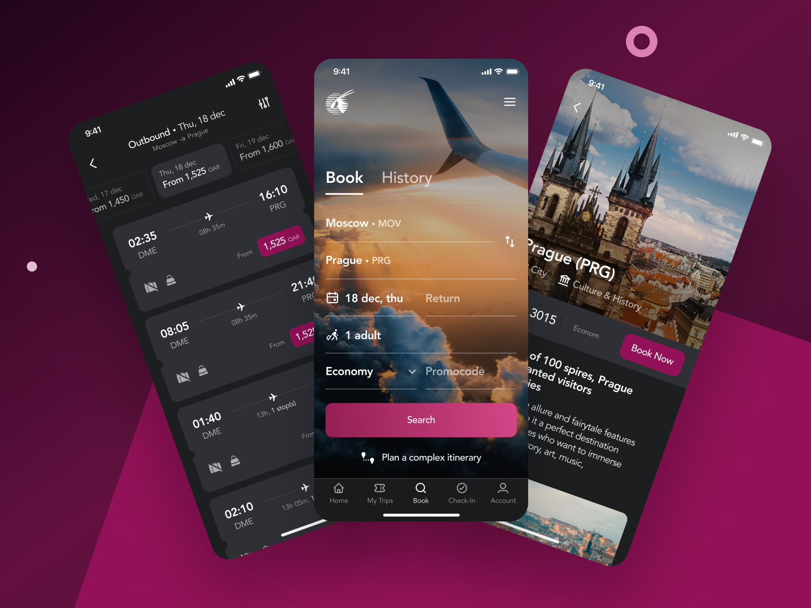 Qatar Airways Mobile App Redesign by Dmitry Lauretsky for Ronas IT UI