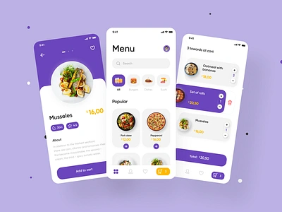 Food Delivery App app app design cart food food and drink food app food delivery food delivery app food delivery service foodtech menu mobile app mobile app design mvp online ronas it ui ux