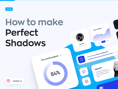 How to Make Perfect Shadows - UI Tips branding cards ui colorful figma freebie guide identity perfect shadow ronas it shadow smooth tips ui ux