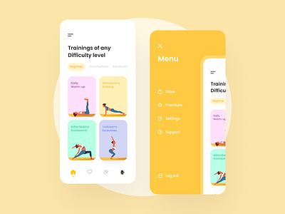 Workout Mobile App activity app clean design exercise fitness gym health interface ios minimal mobile sport tracker trainer training ui ux wellness workout