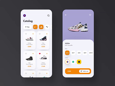 Sneakers Shopping App animation app apps card cart design discount marketplace mobile app mobile app design mobile design mobile ui online shop product sale shop shopping cart ui ui kit ux