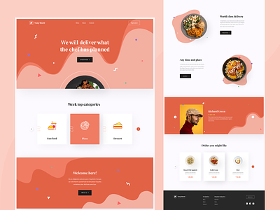 Food Delivery Landing Page ecommerce food food and drink food delivery food delivery application food delivery service food delivery website foodie homepage landing page mockup restaurant ronas it snacks stayhome typography ui ux web design website design