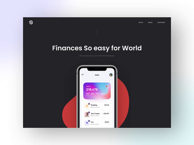 Finance Landing Page Animation bank banking finance fintech home page home page design interaction interface landing page motion payment product design product page ui ux web web design web page website