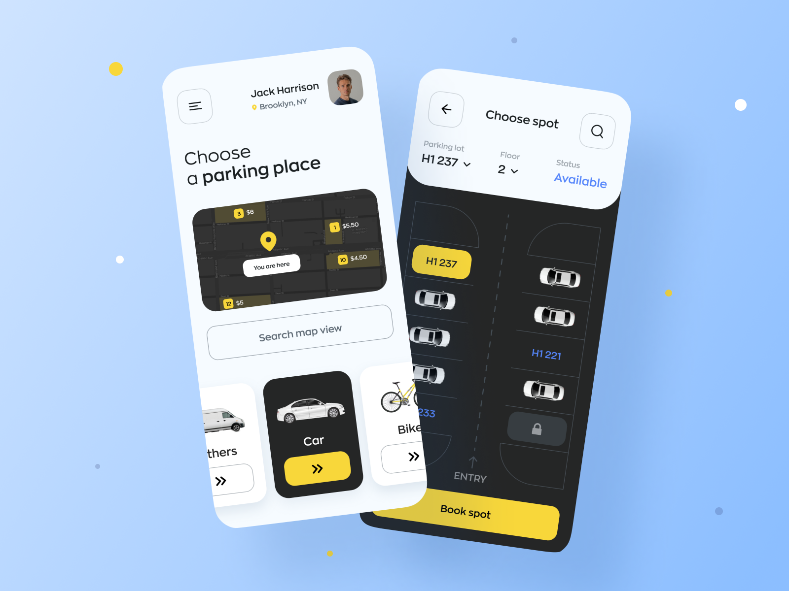 Parking Lot Mobile App by Dmitry Lauretsky for Ronas IT UI/UX Team on