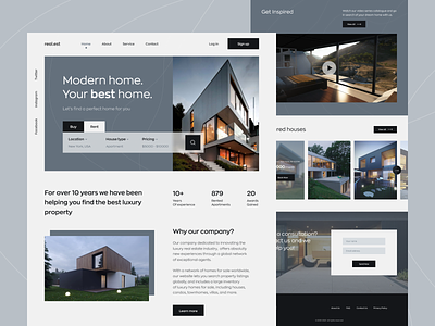 Real Estate Home Page apartment app home homepage house minimal minimalist mvp product product design properties property real estate rent ronas it ui ux web design website