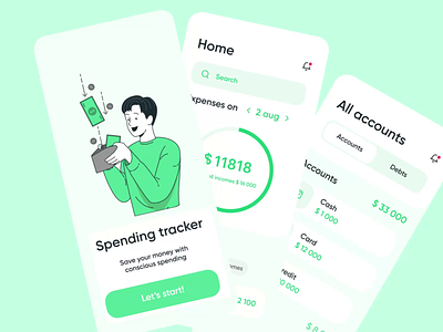 Spending Tracker App android animation app app design budget costs expenses ios mobile app money mvp ronas it spending spendings track tracker ui ux