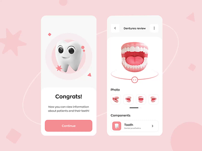 Dentist's App android animation app app design clean cute dentist design funny health healthcare interface ios mobile app mvp ronas it tooth ui ux