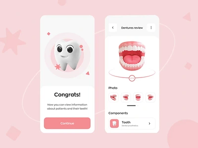 Dentist's App android animation app app design clean cute dentist design funny health healthcare interface ios mobile app mvp ronas it tooth ui ux