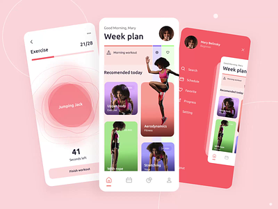 Fitness Mobile App - Everyday Workout android animation app app design exercise fitness fitness app hybrid ios mobile app mvp react native ronas it routine train trainer training ui ux workout